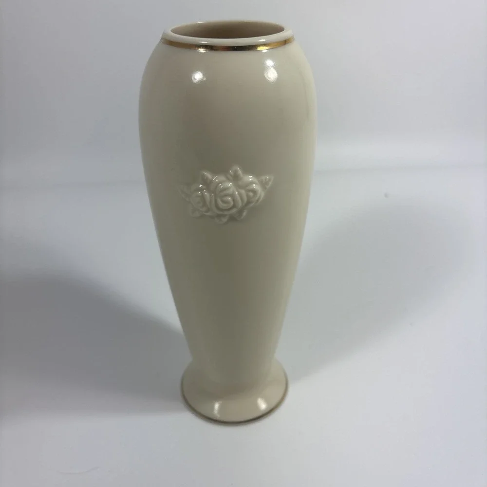 Vintage Lenox Vase Cream Gold Trim 7 Inches